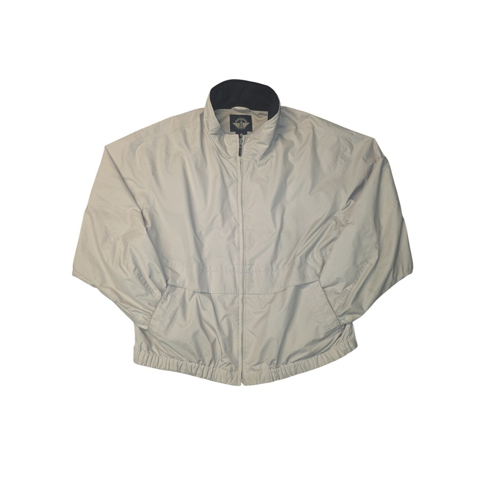 Dockers Polyester  Full Zip Light Beige Size XL Windbreaker Jacket
